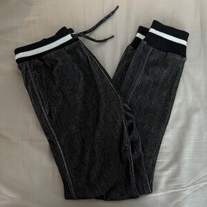 Girls Sparkle Charcoal 10Y Joggers with Striped Waistband
